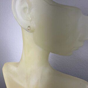 NEW Real 14K Gold and a Tiny Diamond Stud Earrings